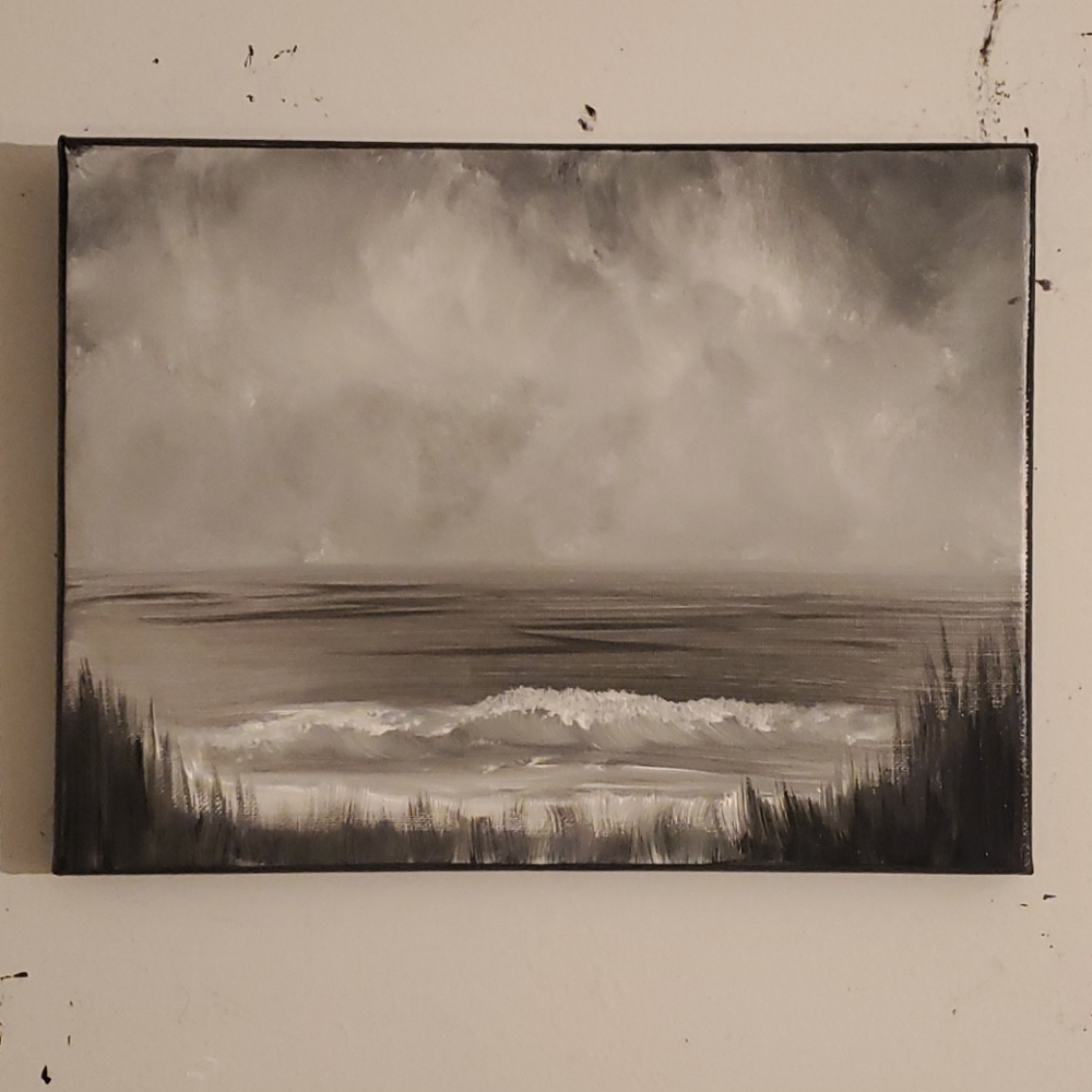 "Stormy Gulf in Grey" Original Art